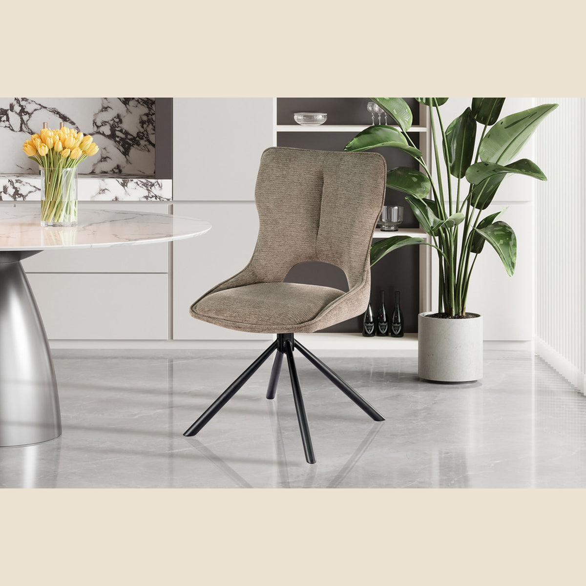 Chaise Mori — Tissu, pivotante