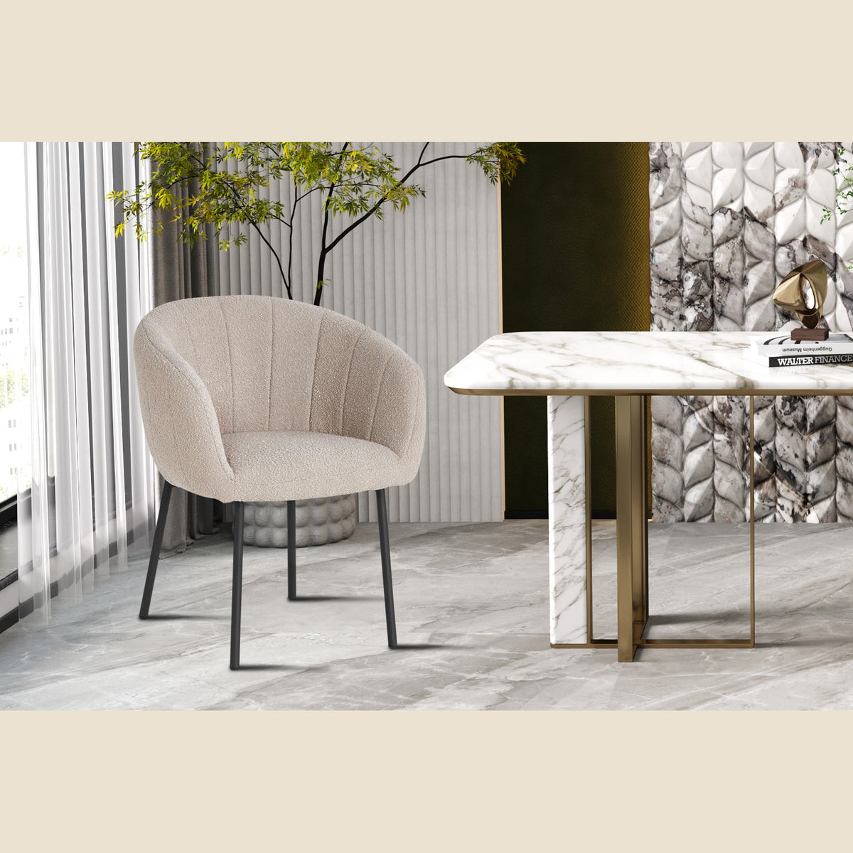 Chaise Sevilla — Tissu, bouclé ou corduroy