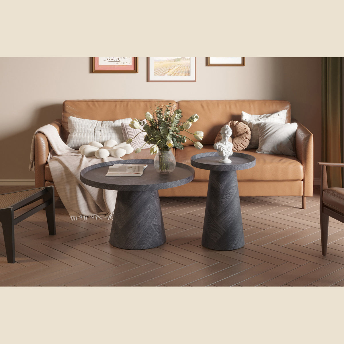 Table basse Manus — Décor gris foncé