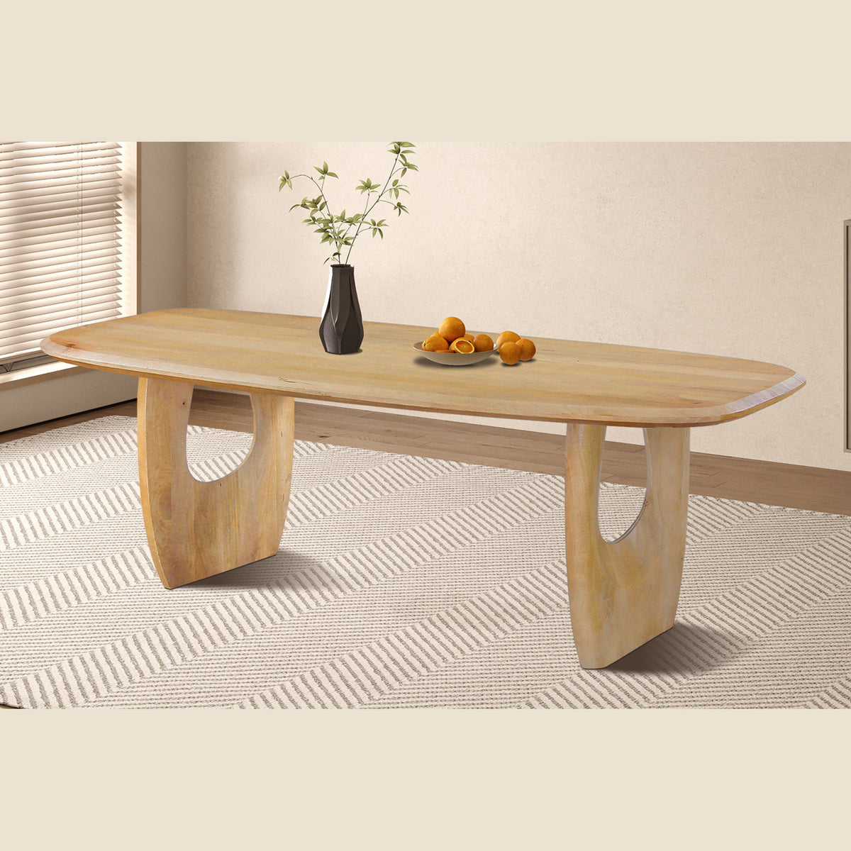 Table Braga — Bois de manguier, ovale danoise