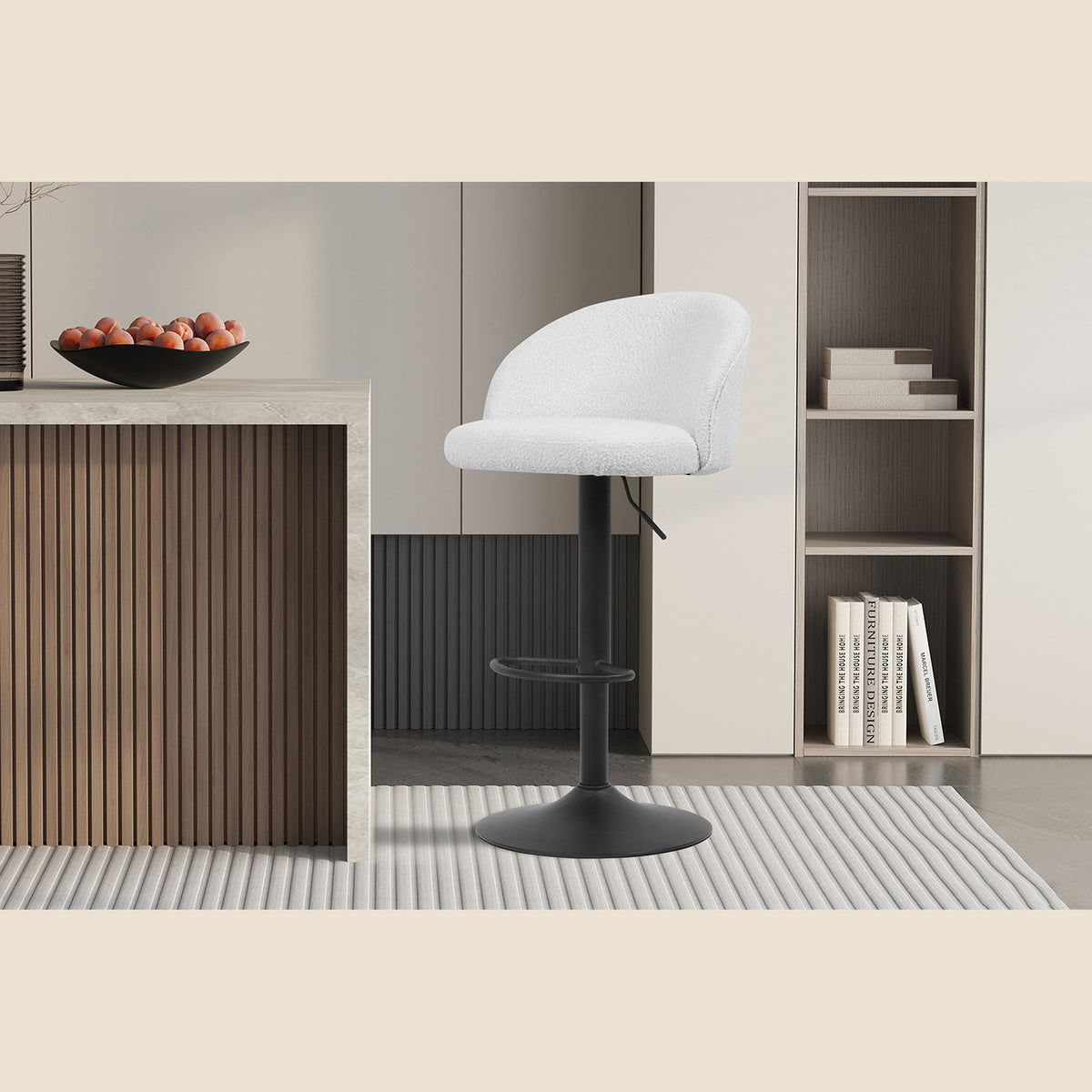 Tabouret de bar Arda — Bouclé