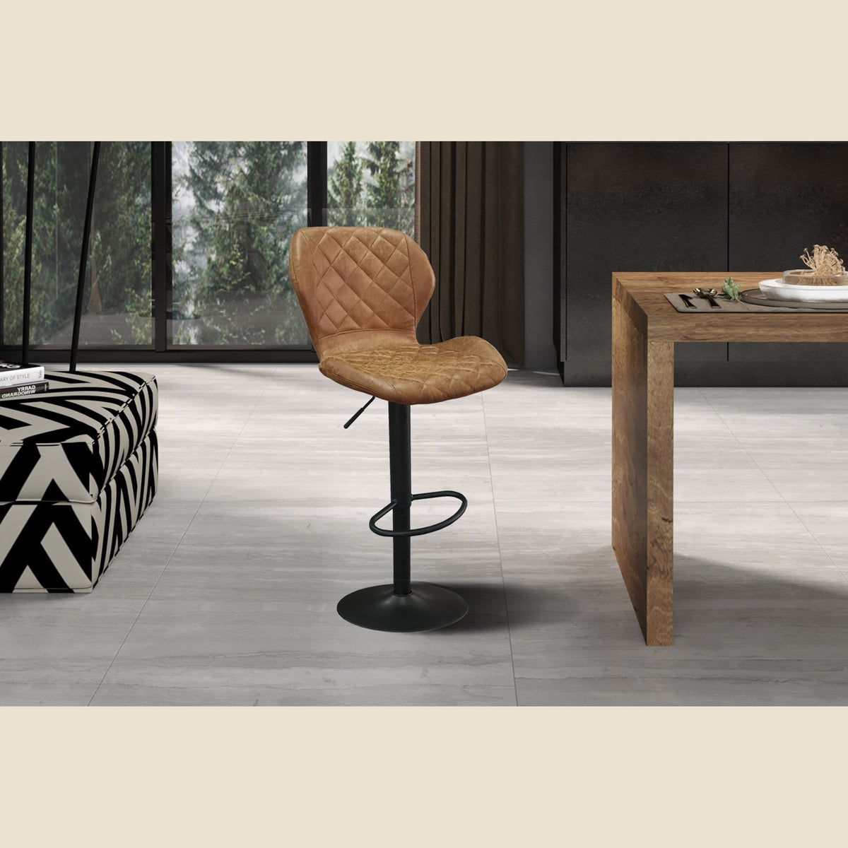 Tabouret de bar Malaga — PU capitonné
