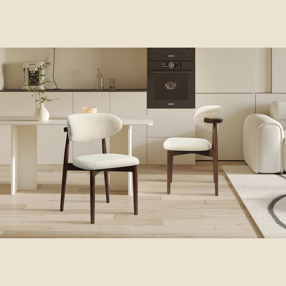 Chaise Clara — Frêne massif et tissu