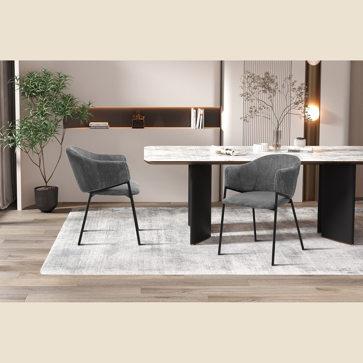 Chaise Hugo — Velours côtelé