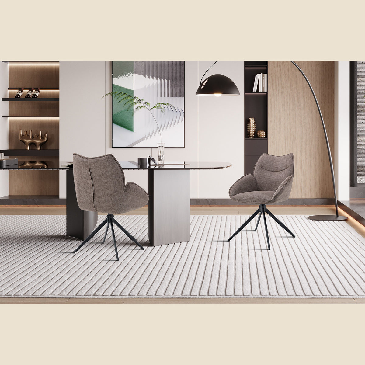 Chaise Mahi — Pivotante, avec accoudoirs
