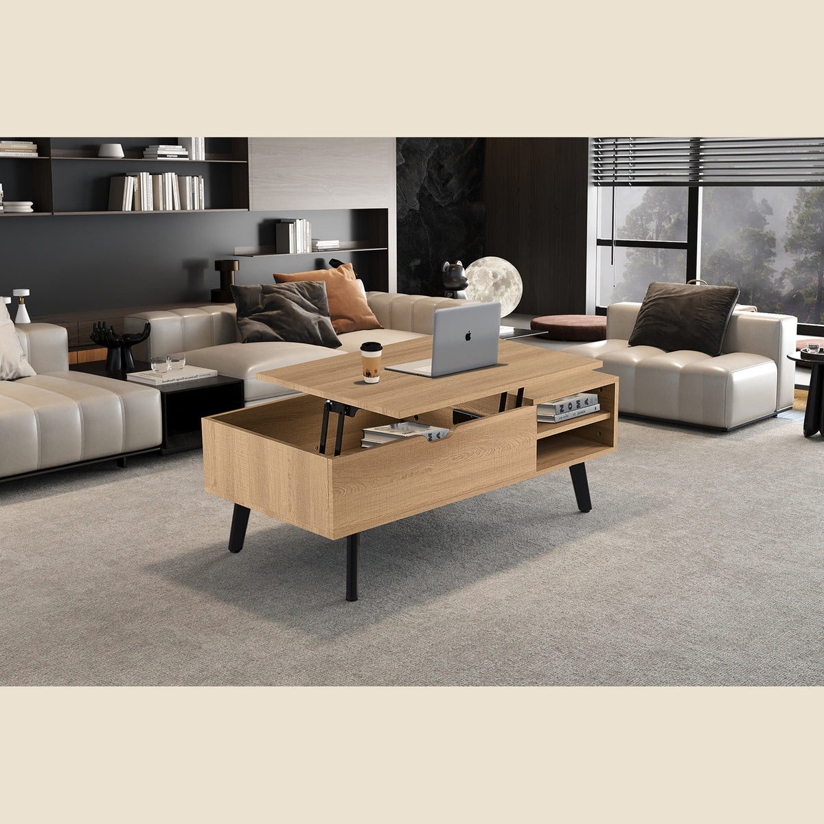 Table basse Justine — Plateau relevable