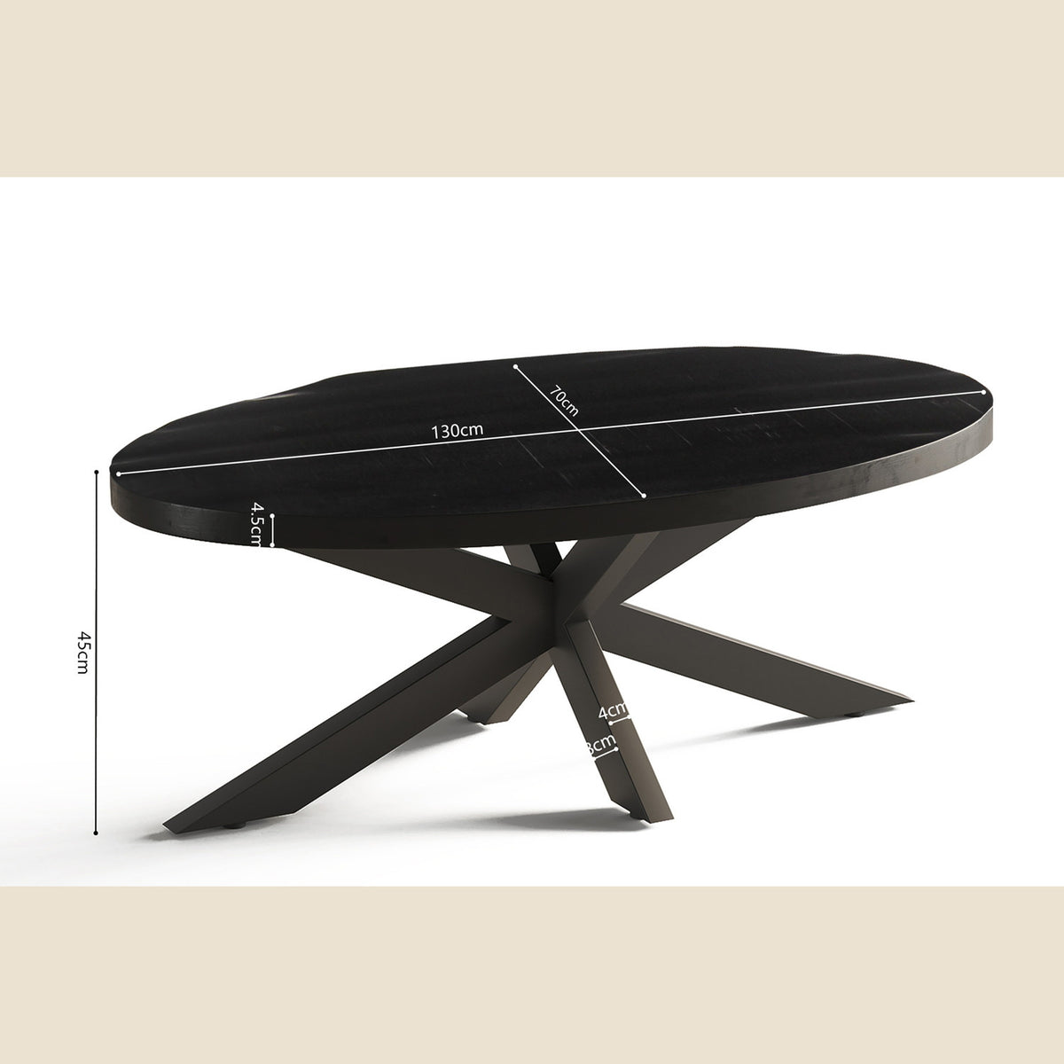 Table basse Madeira — Ovale, bois de manguier