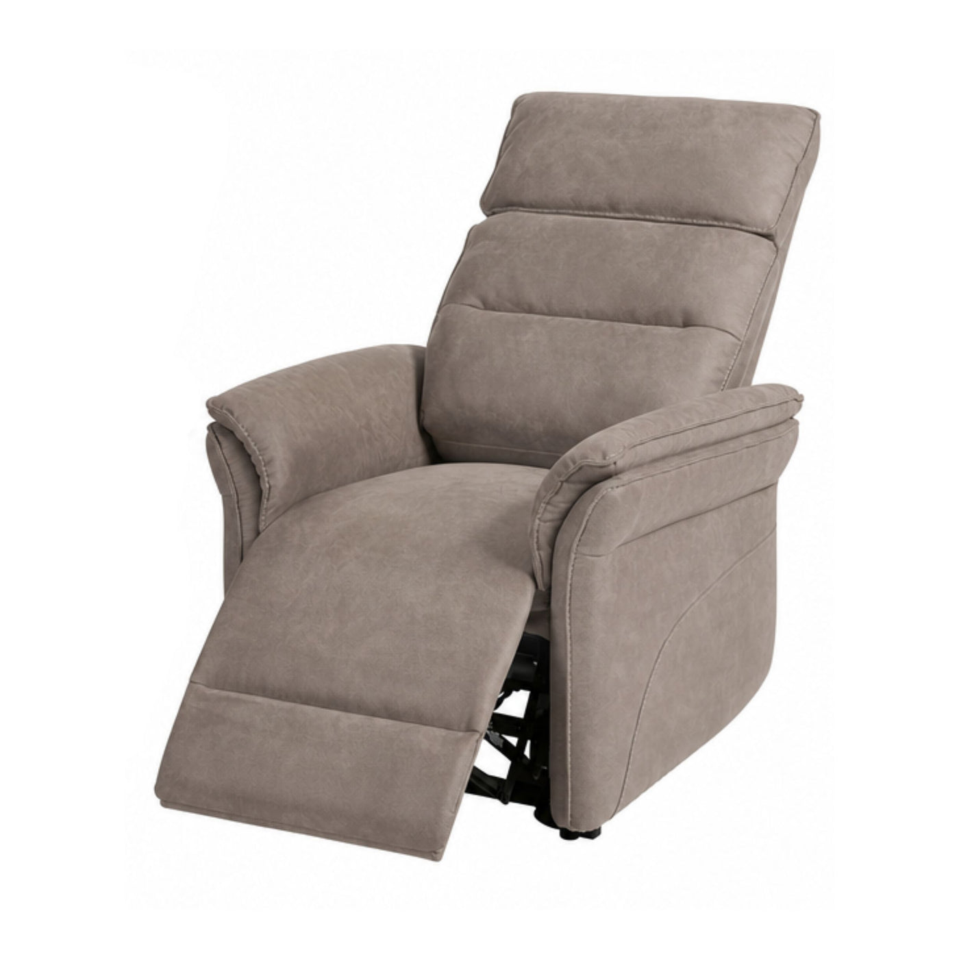 Fauteuil relax Mandelieu en tissu taupe, vue d'ensemble