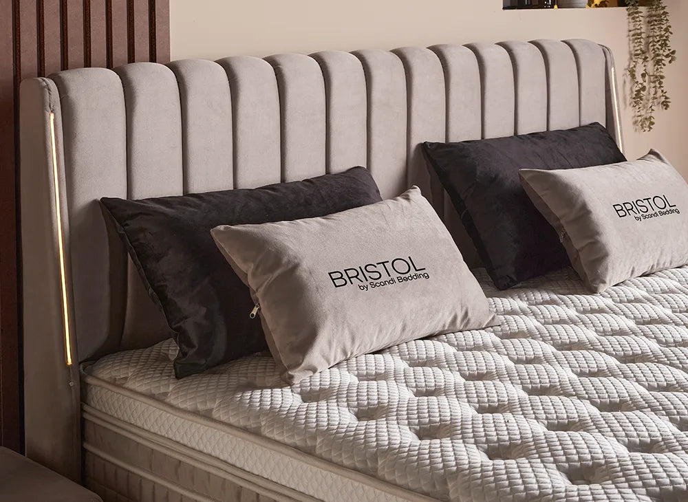 Lit Bristol — Boxspring à coffres de rangement
