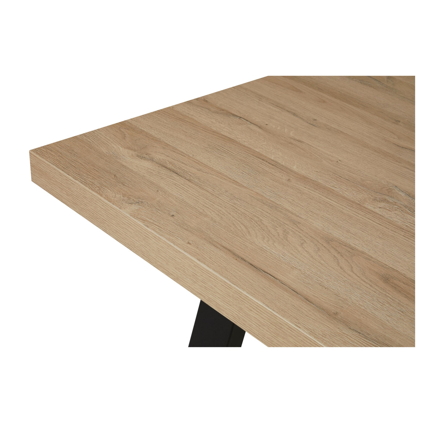 Salle à manger Marnix (French Oak), détail du coin et du chant chêne clair du plateau de table