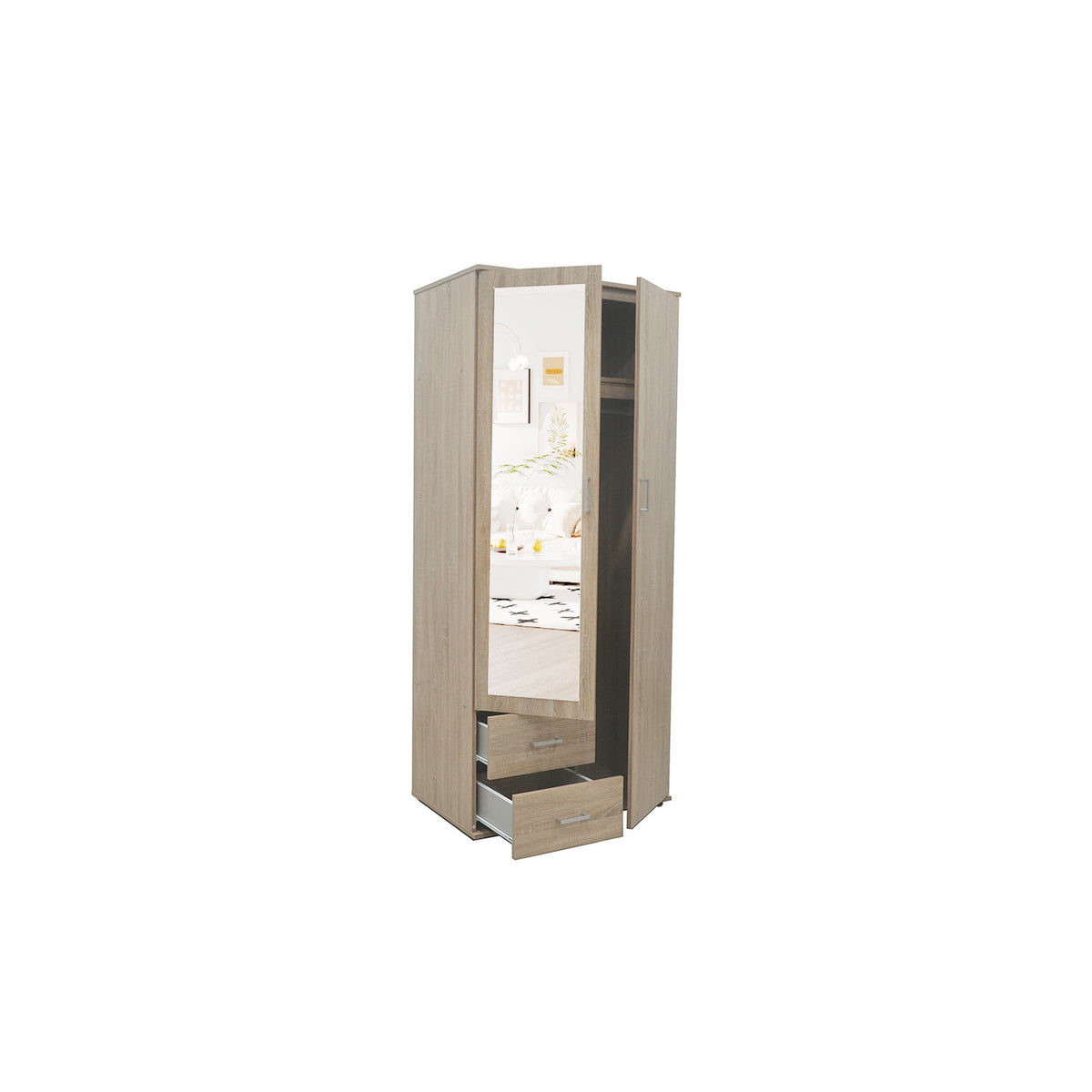 Armoire Marc — Portes battantes avec miroir