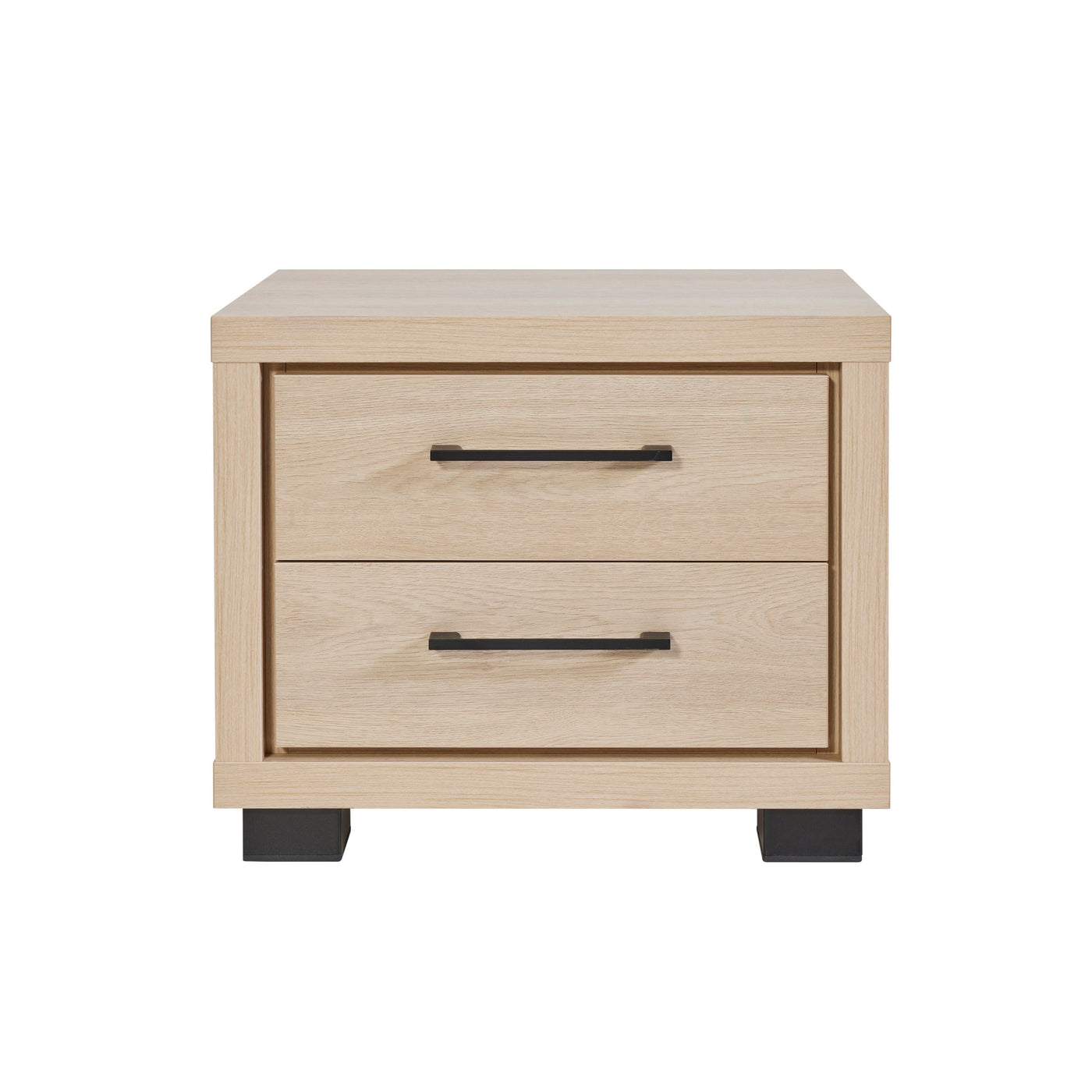 Chevet Udine 2 tiroirs URBAN OAK, vue de face