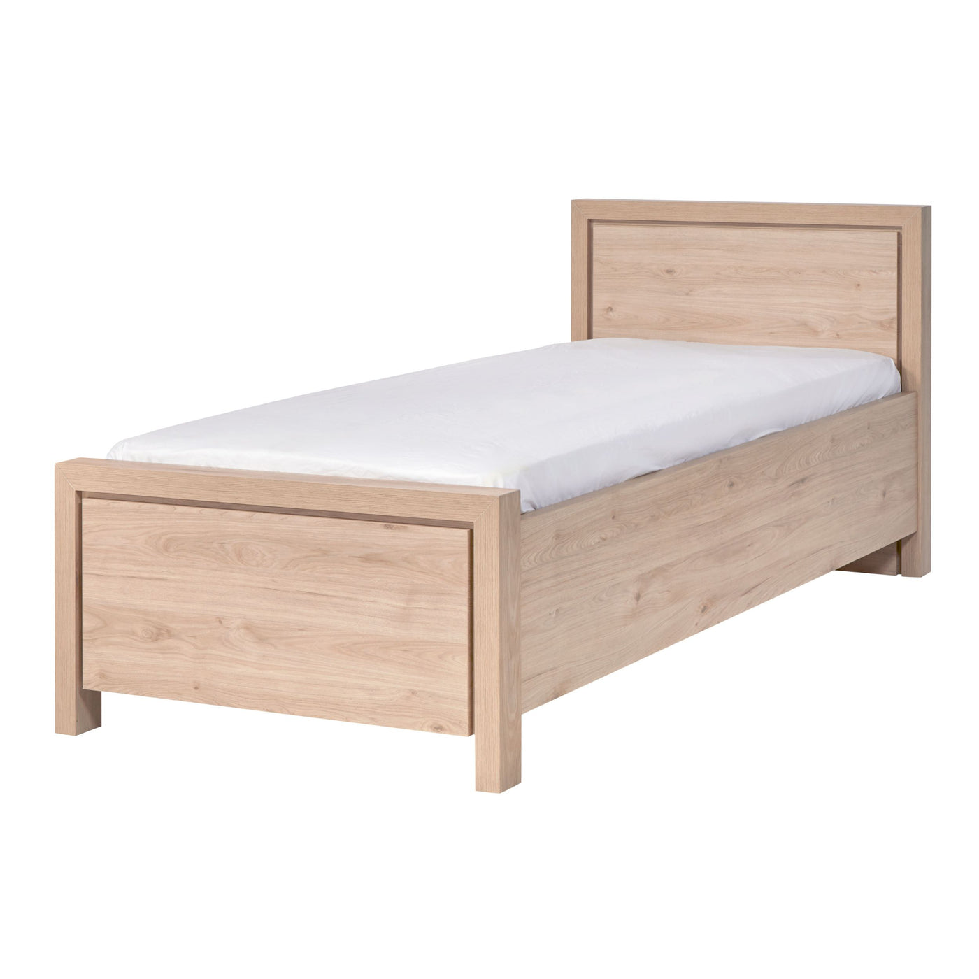 Lit 90 cm Viola CASTELLA, tête de lit et pied de lit en décor mélamine CASTELLA