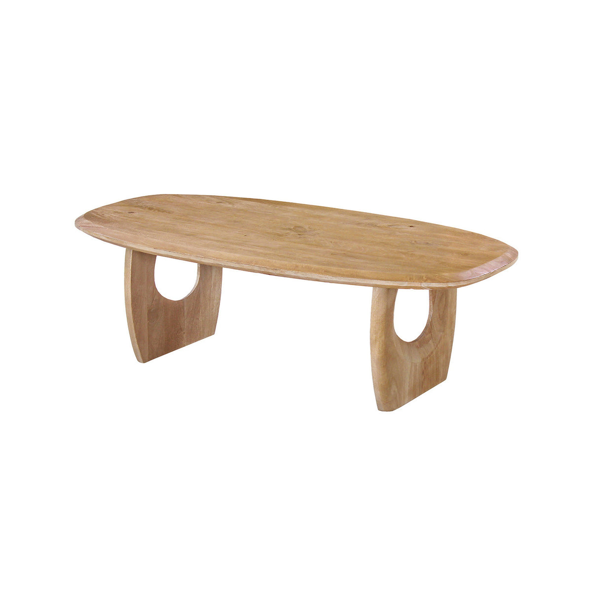 Table basse Braga — Ovale, bois de manguier massif