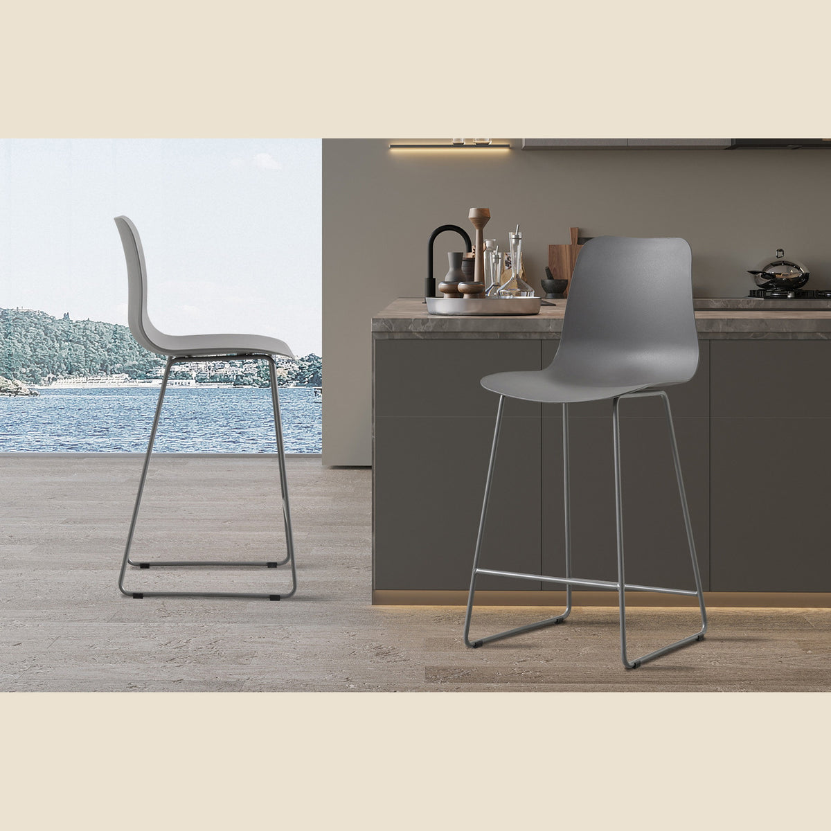 Chaise de comptoir Marie — Polypropylène