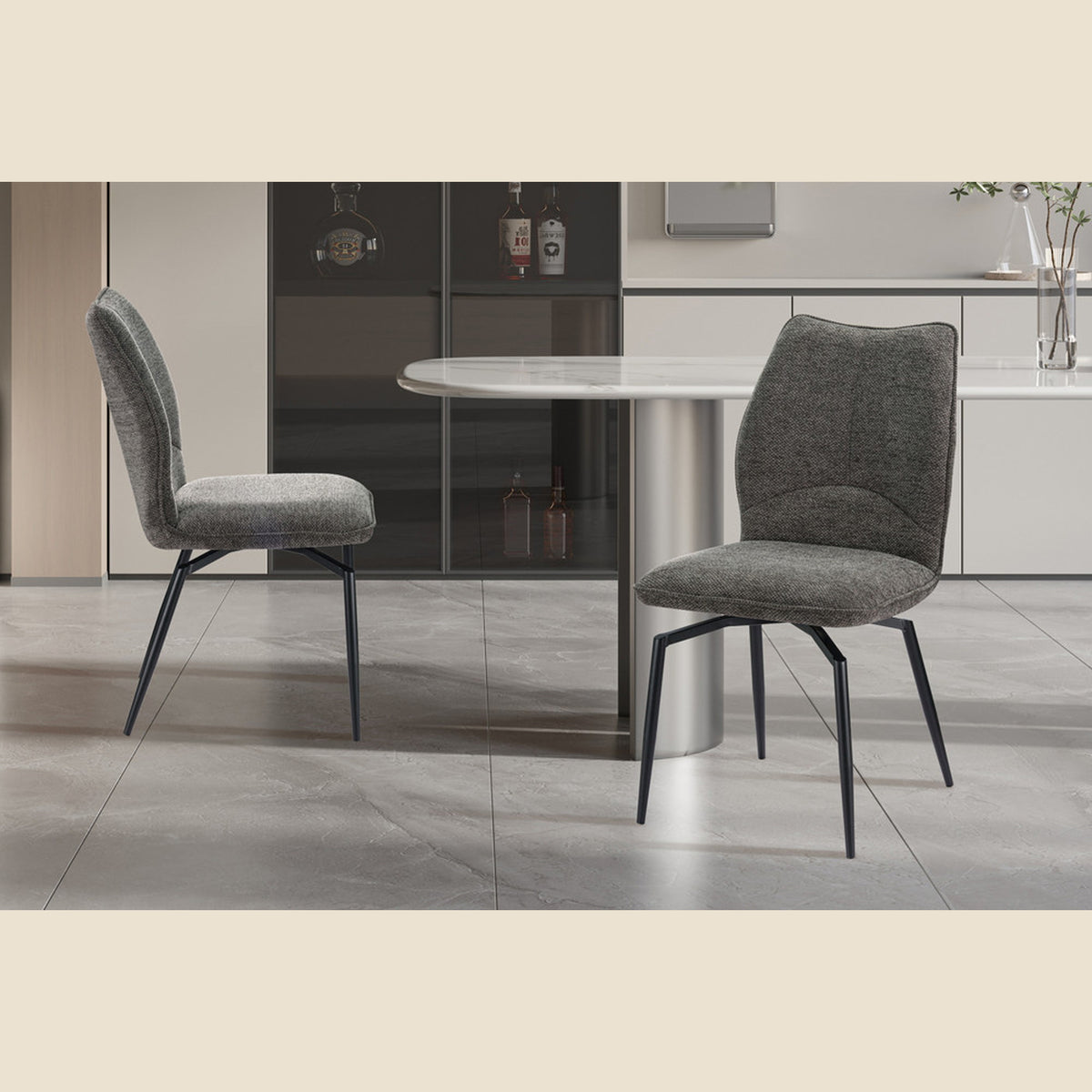 Chaise Lara — Tissu, pivotante
