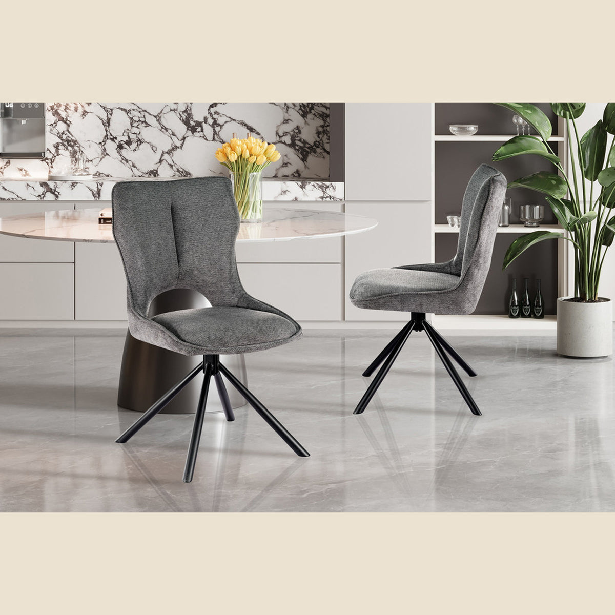 Chaise Mori — Tissu, pivotante