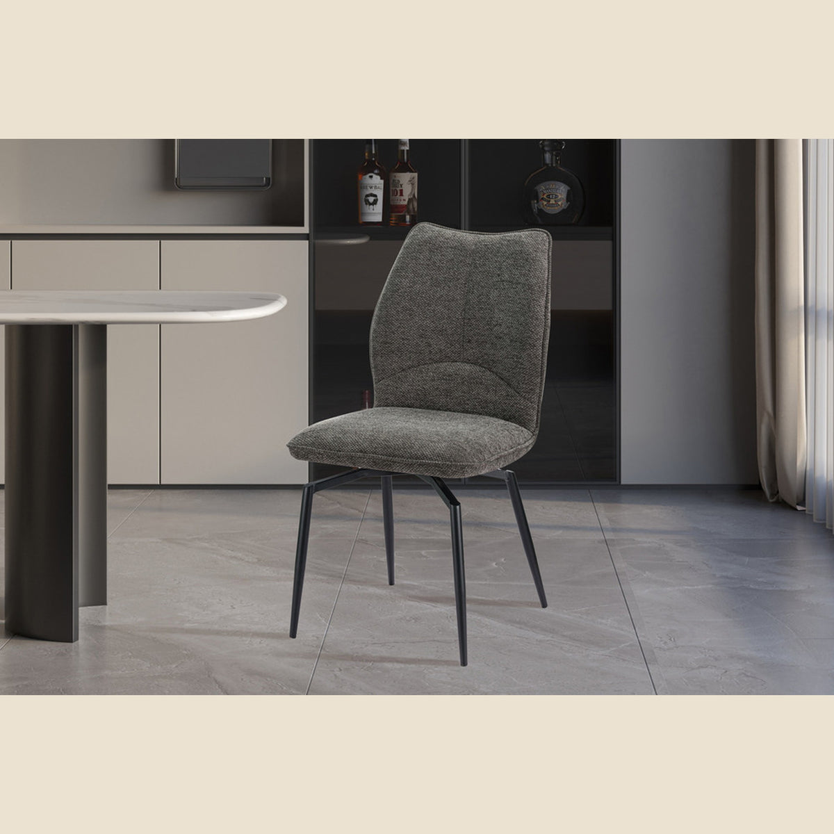 Chaise Lara — Tissu, pivotante