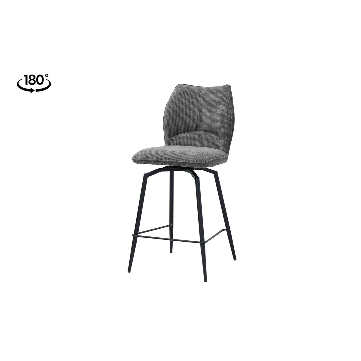 Chaise de comptoir Lara — Pivotante, tissu