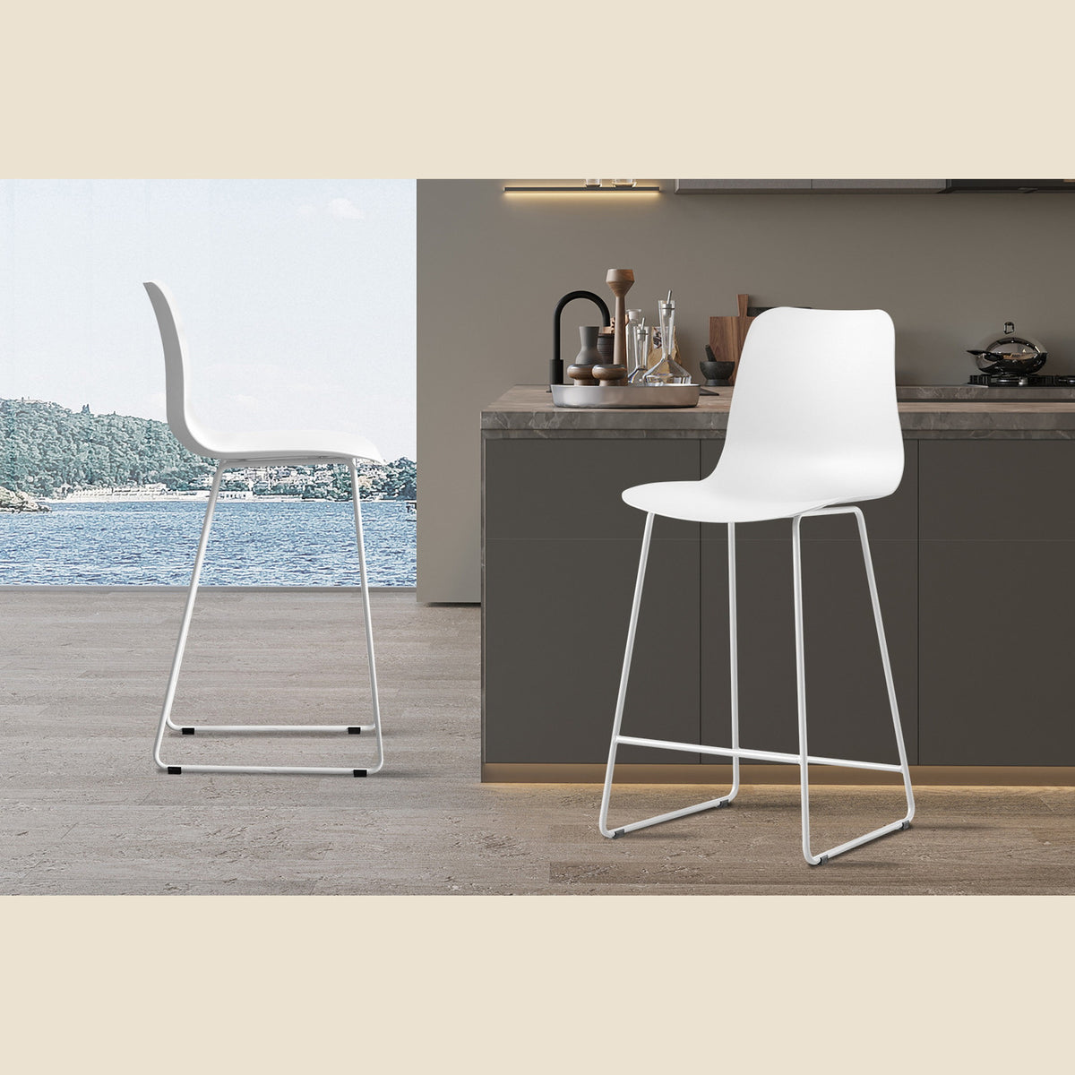 Chaise de comptoir Marie — Polypropylène