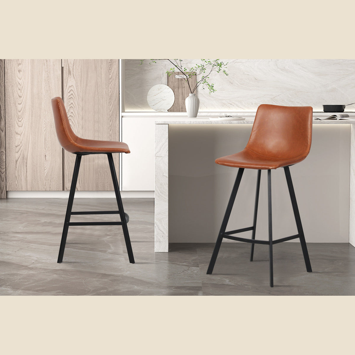 Chaise de comptoir Ozan — Simili cuir