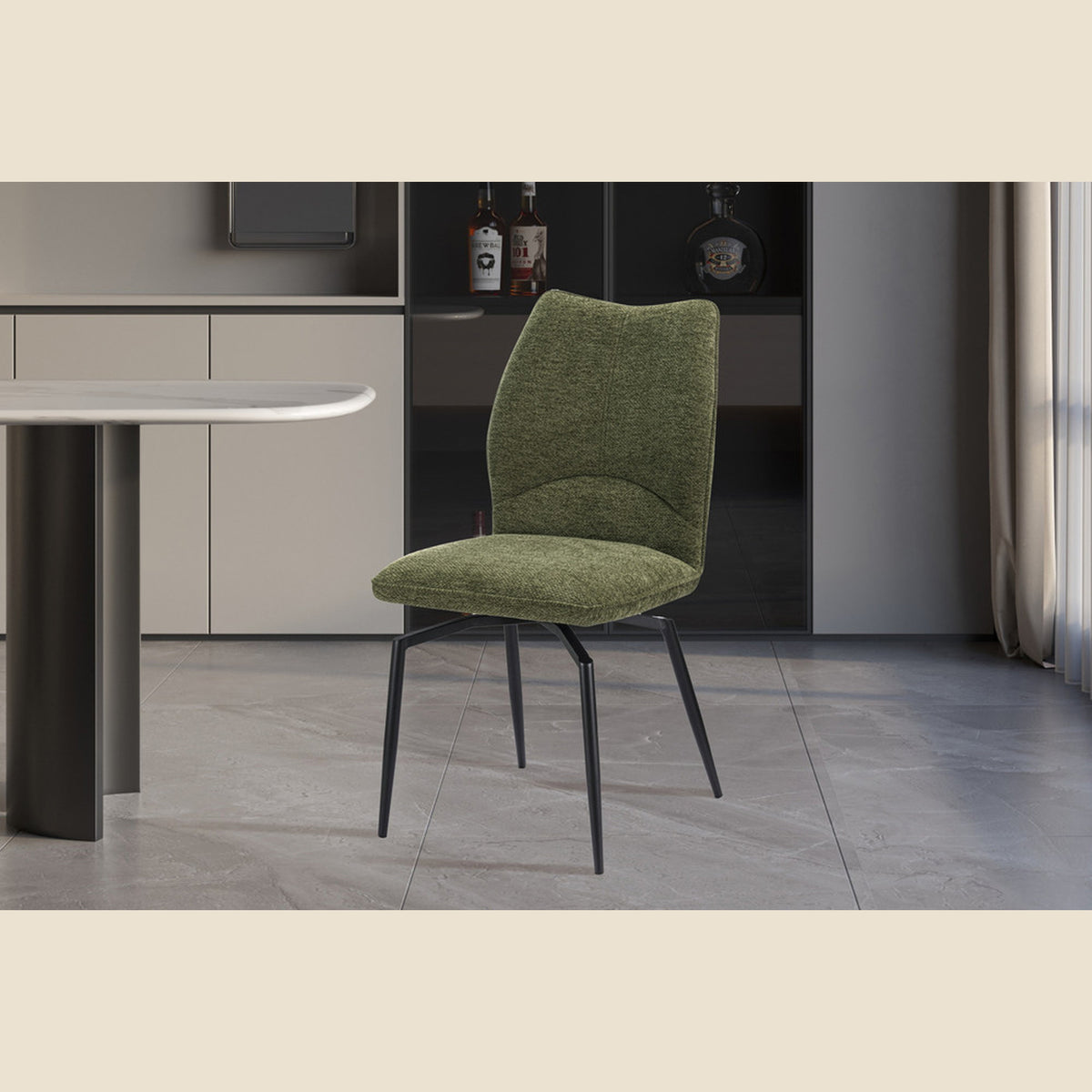 Chaise Lara — Tissu, pivotante