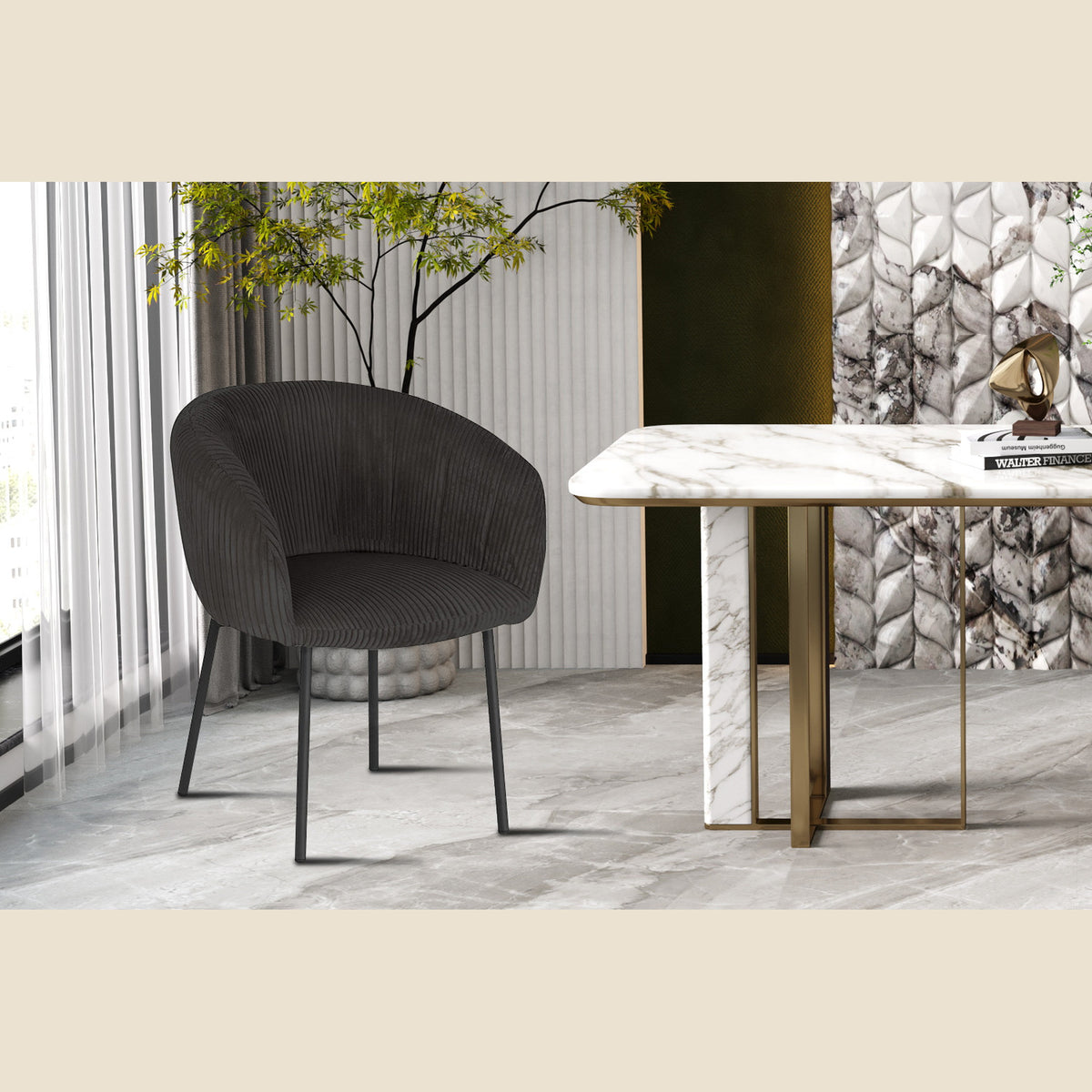 Chaise Sevilla — Tissu, bouclé ou corduroy