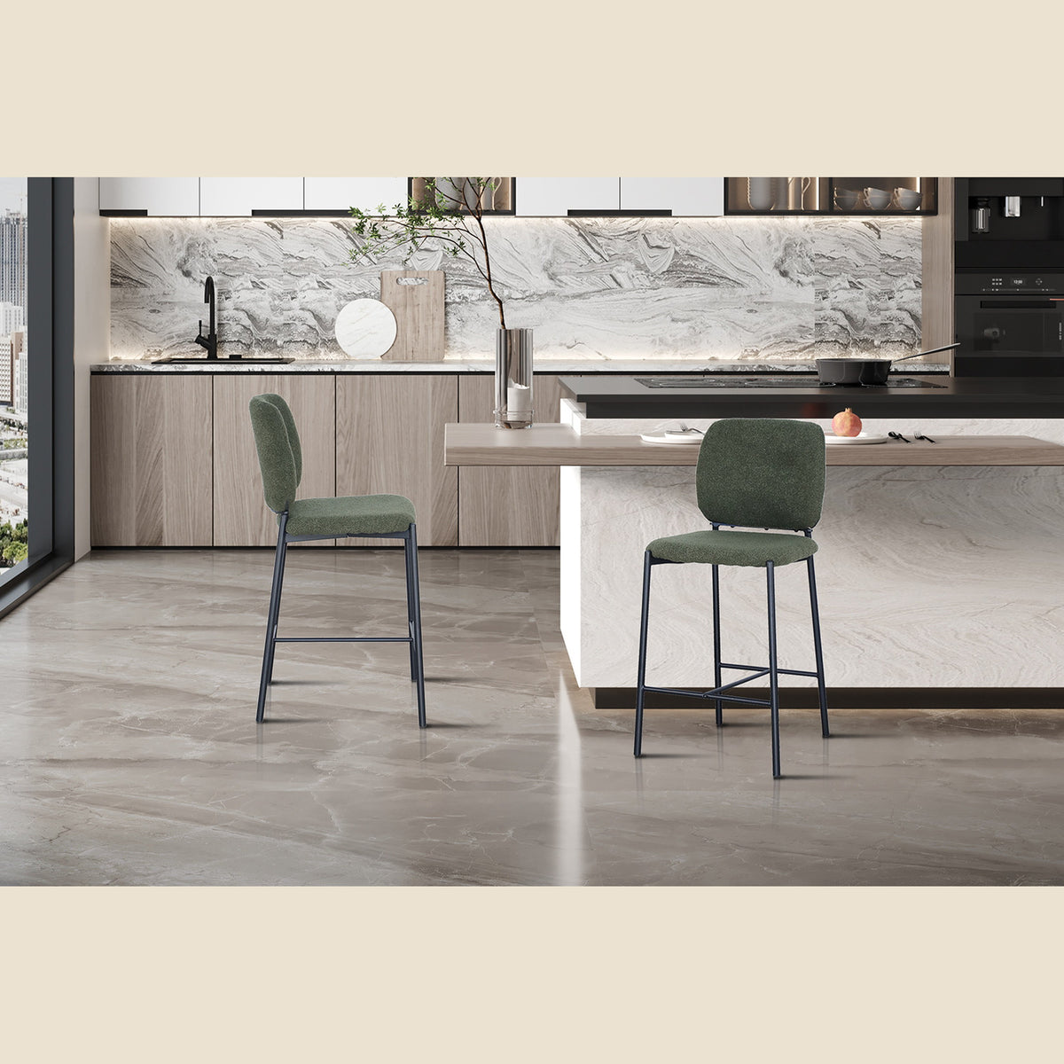 Chaise de comptoir Sophia — Tissu