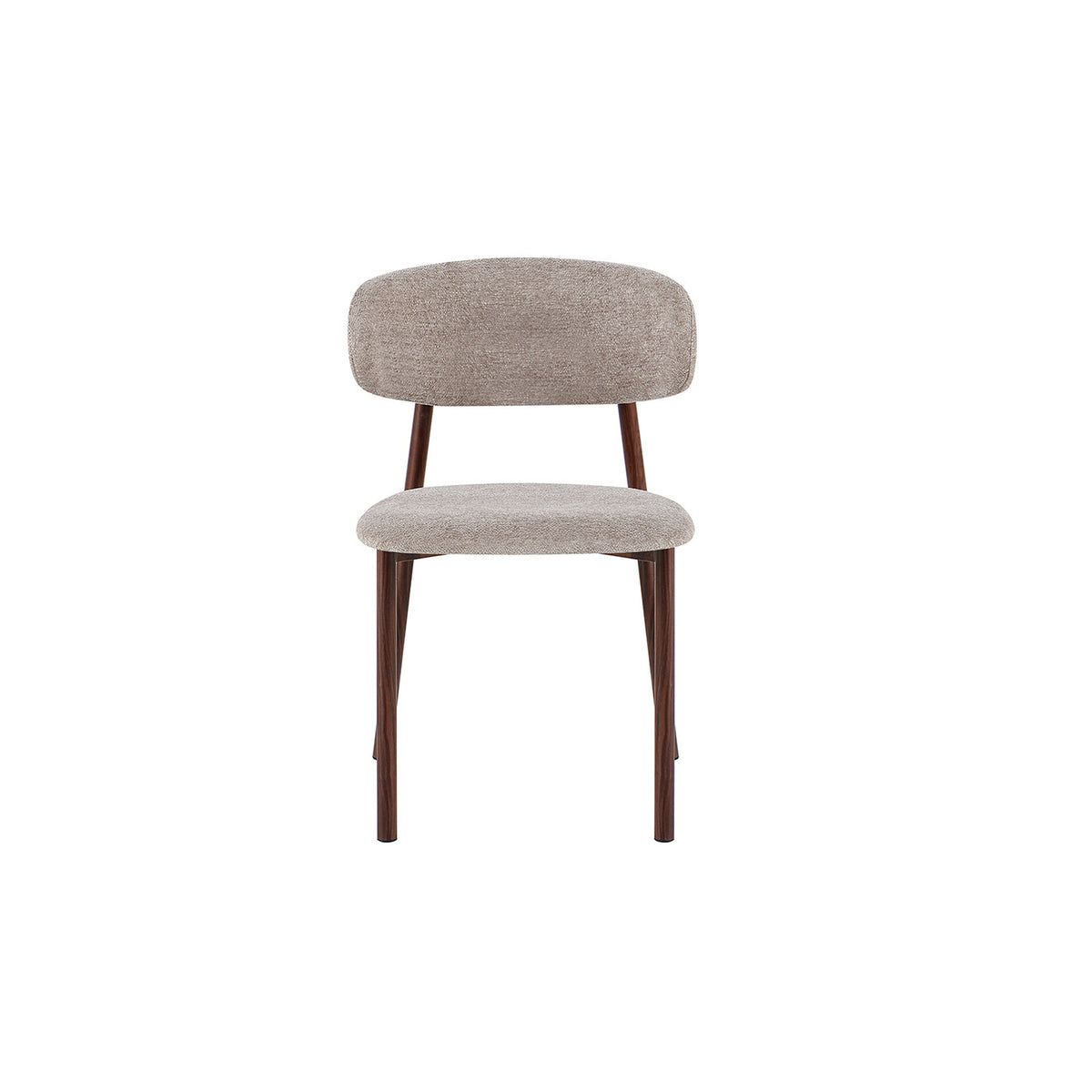 Chaise Coco — Tissu chiné, pied naturel, noyer ou gris