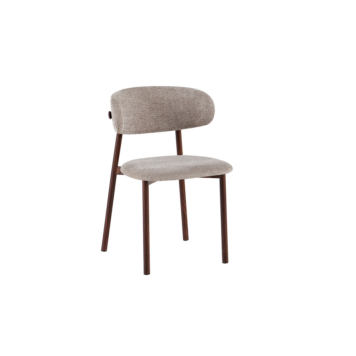 Chaise Coco — Tissu chiné, pied naturel, noyer ou gris