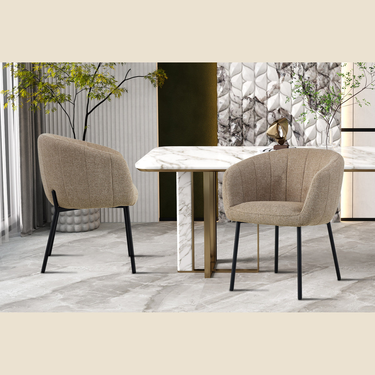 Chaise Sevilla — Tissu, bouclé ou corduroy