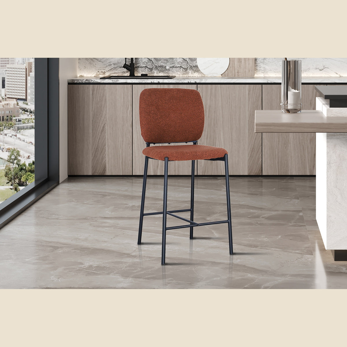 Chaise de comptoir Sophia — Tissu