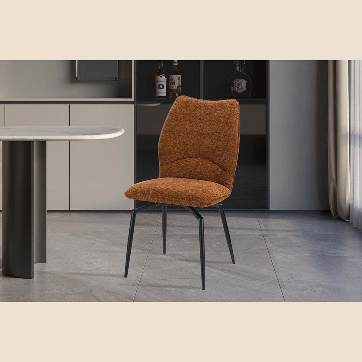 Chaise Lara — Tissu, pivotante