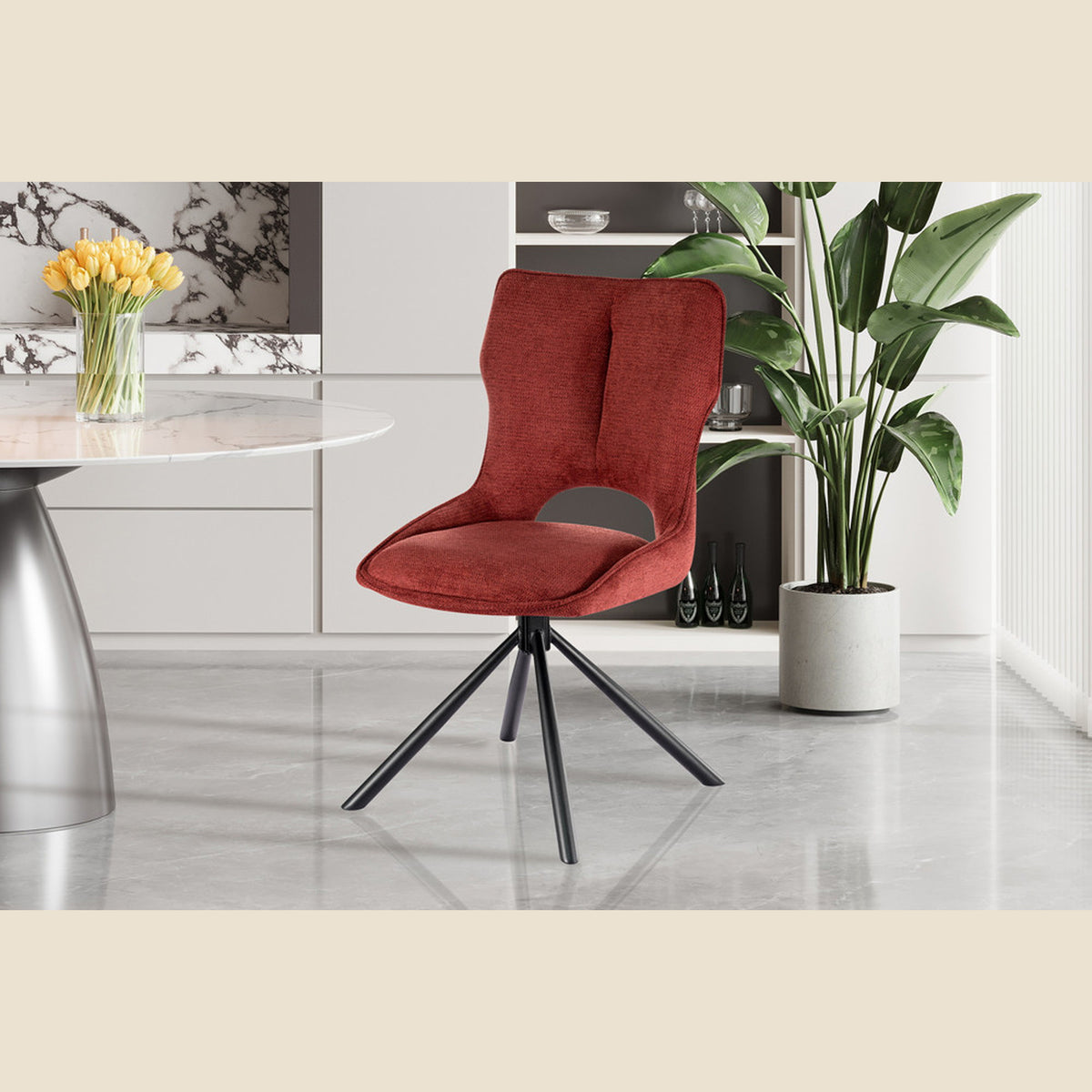 Chaise Mori — Tissu, pivotante