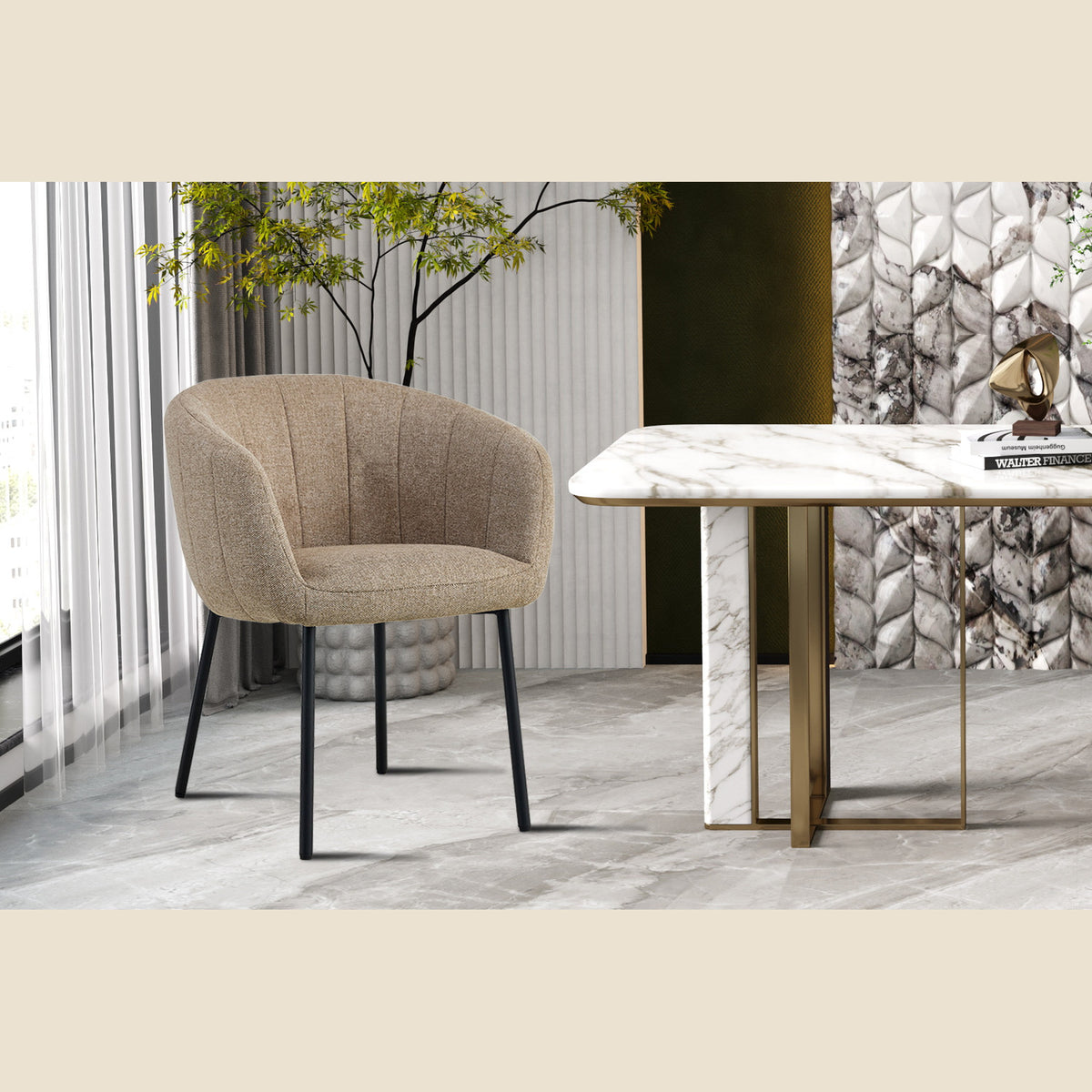 Chaise Sevilla — Tissu, bouclé ou corduroy
