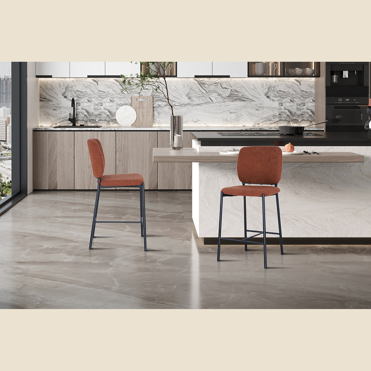 Chaise de comptoir Sophia — Tissu