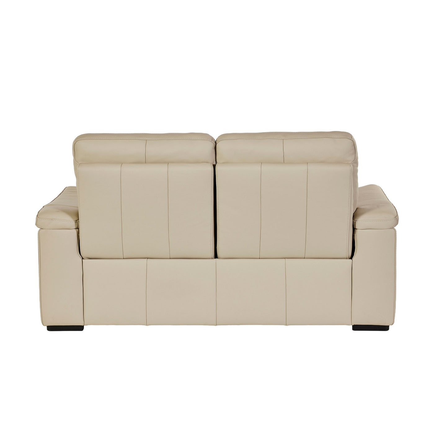 Dos du canapé Mirabel 2 places cuir Beige — finition soignée, surpiqûres verticales