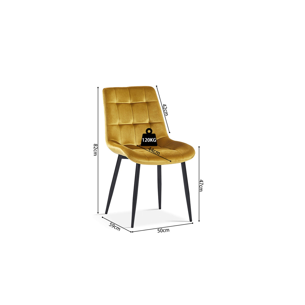 Chaise Juta — Velours