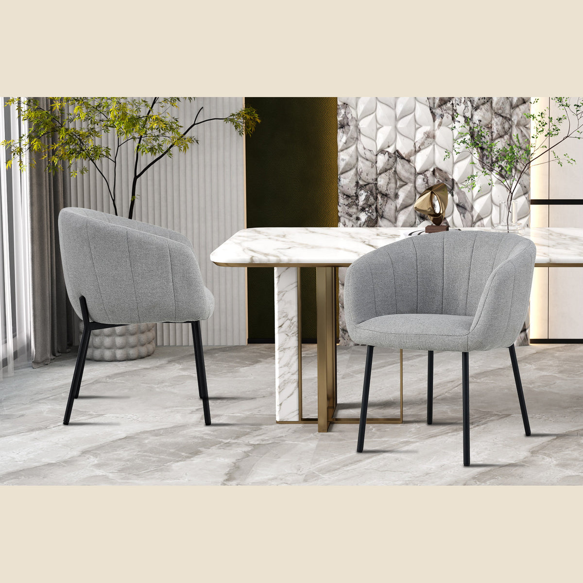 Chaise Sevilla — Tissu, bouclé ou corduroy