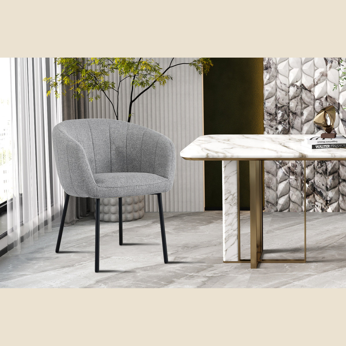 Chaise Sevilla — Tissu, bouclé ou corduroy