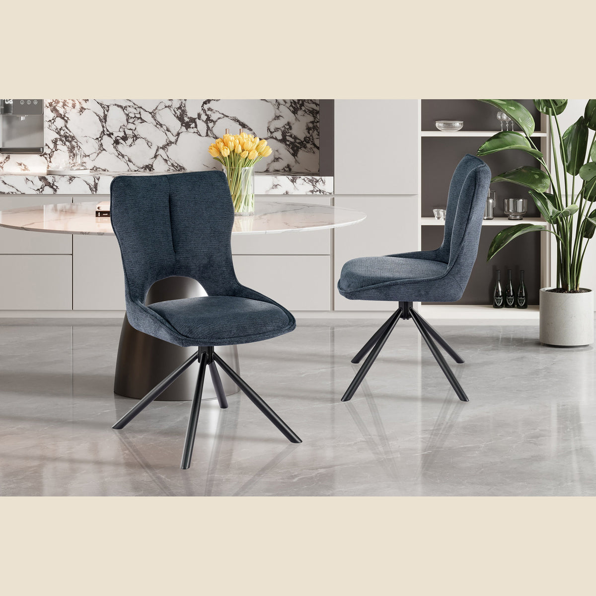 Chaise Mori — Tissu, pivotante