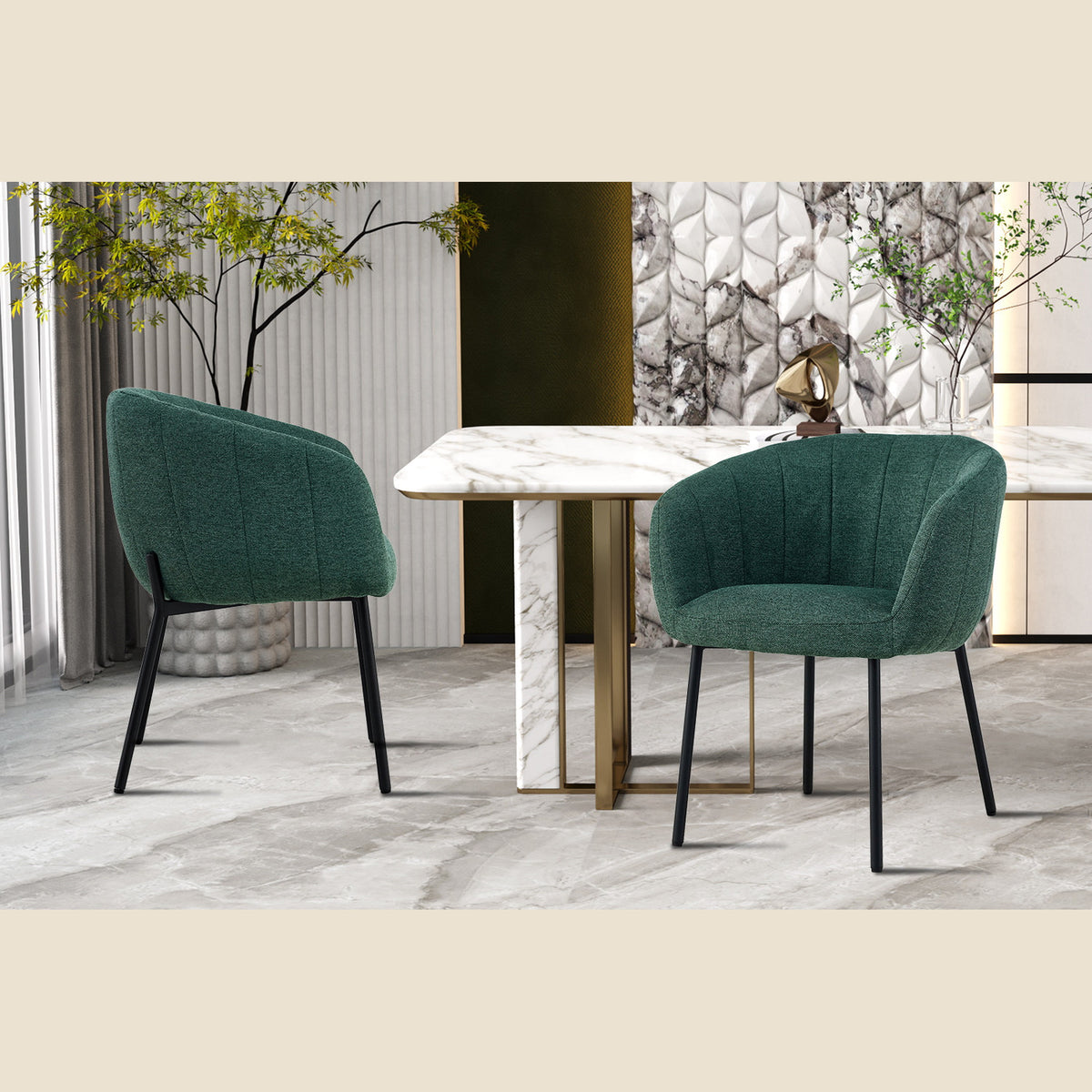Chaise Sevilla — Tissu, bouclé ou corduroy