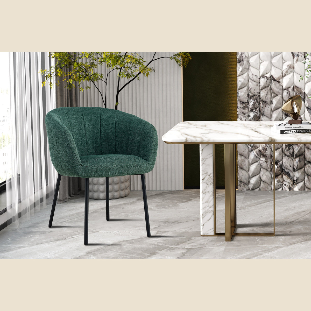 Chaise Sevilla — Tissu, bouclé ou corduroy