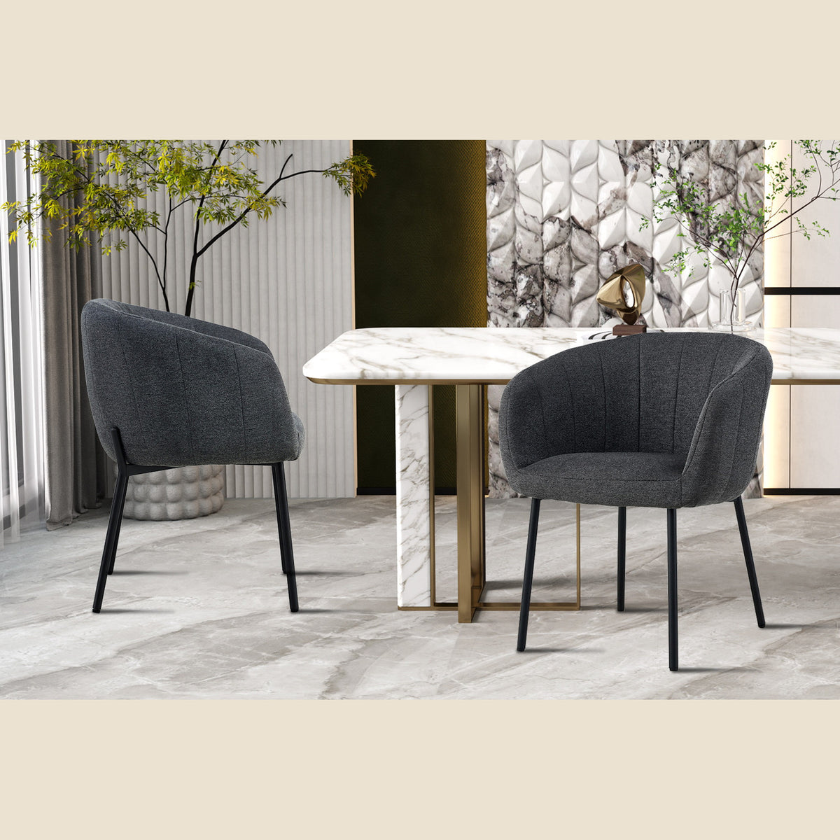 Chaise Sevilla — Tissu, bouclé ou corduroy