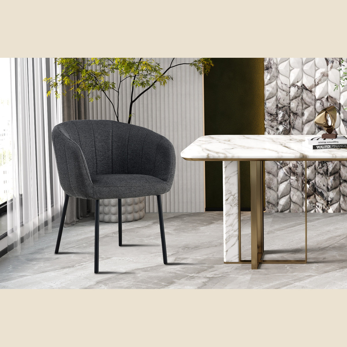Chaise Sevilla — Tissu, bouclé ou corduroy