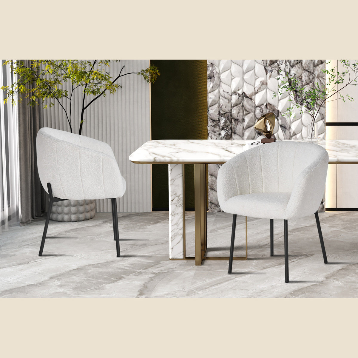 Chaise Sevilla — Tissu, bouclé ou corduroy
