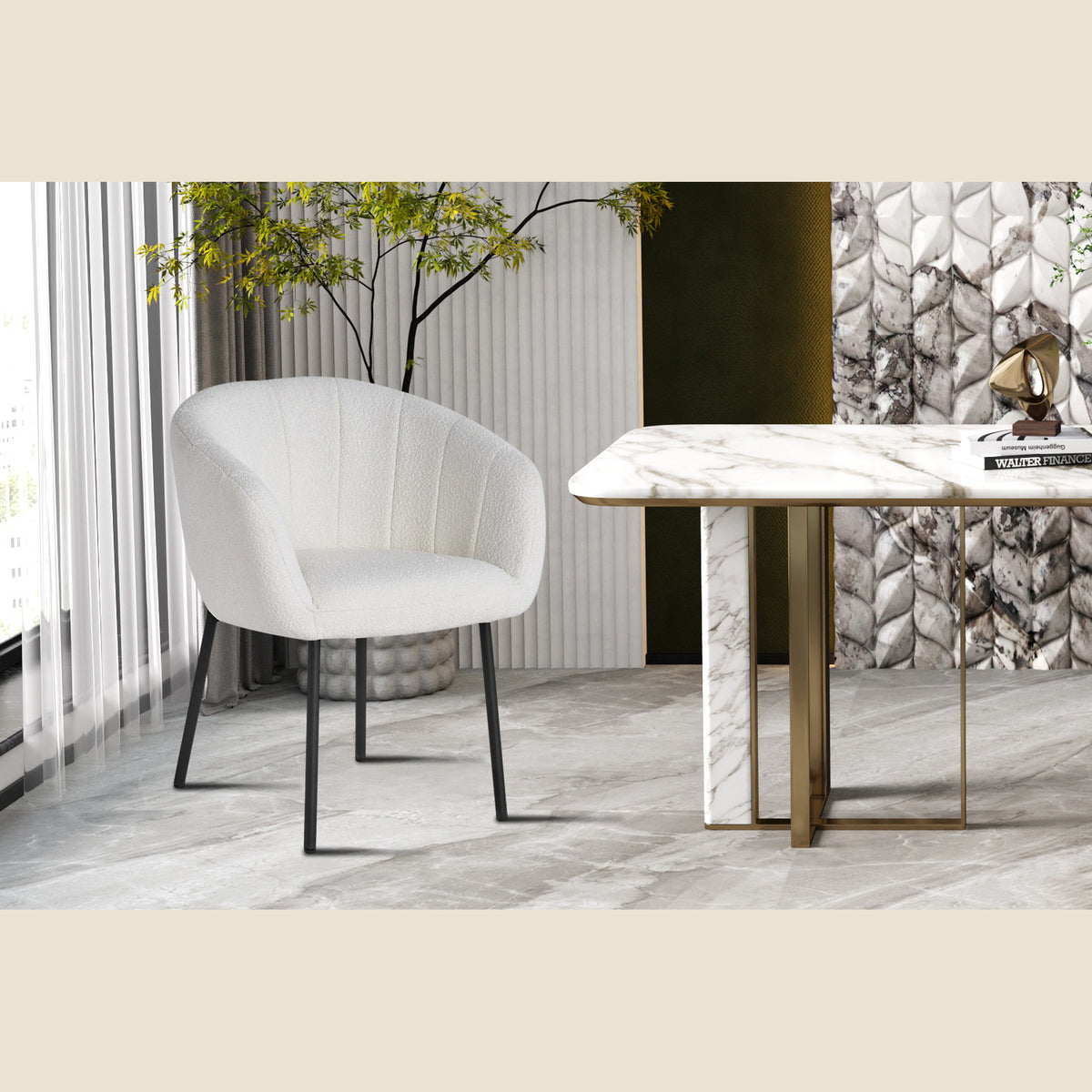Chaise Sevilla — Tissu, bouclé ou corduroy
