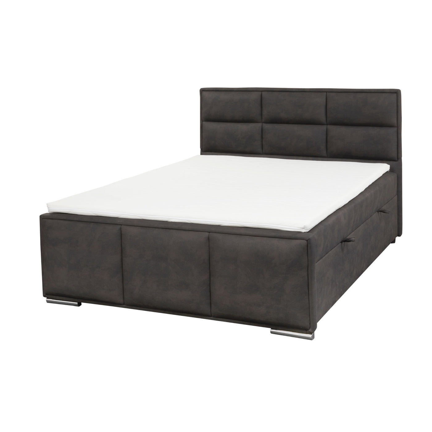 Lit boxspring Azalea TEXAS NOIR, tête de lit vue de face