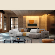 Salon d'angle modulaire Amber — Gris clair chiné