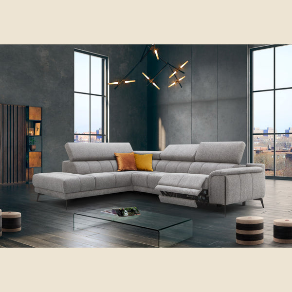 Salon d'angle modulaire Amira — Gris clair chiné